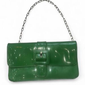 VINTAGE Green Patent Leather Shoulder Bag